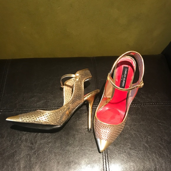 Charles Jourdan Paris - Gold color - Laser cut High Heels Shoes - Picture 3 of 8